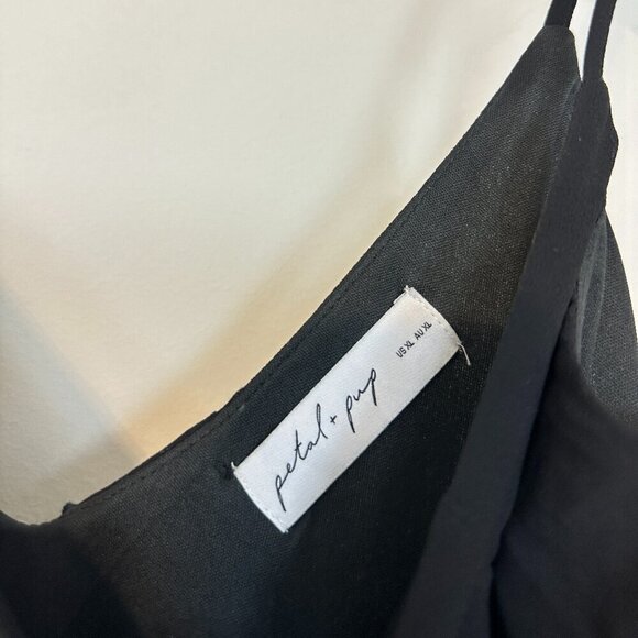 PETAL & PUP Ciao Ruffle Chiffon Gown in Black Size X-Large - Picture 7 of 14